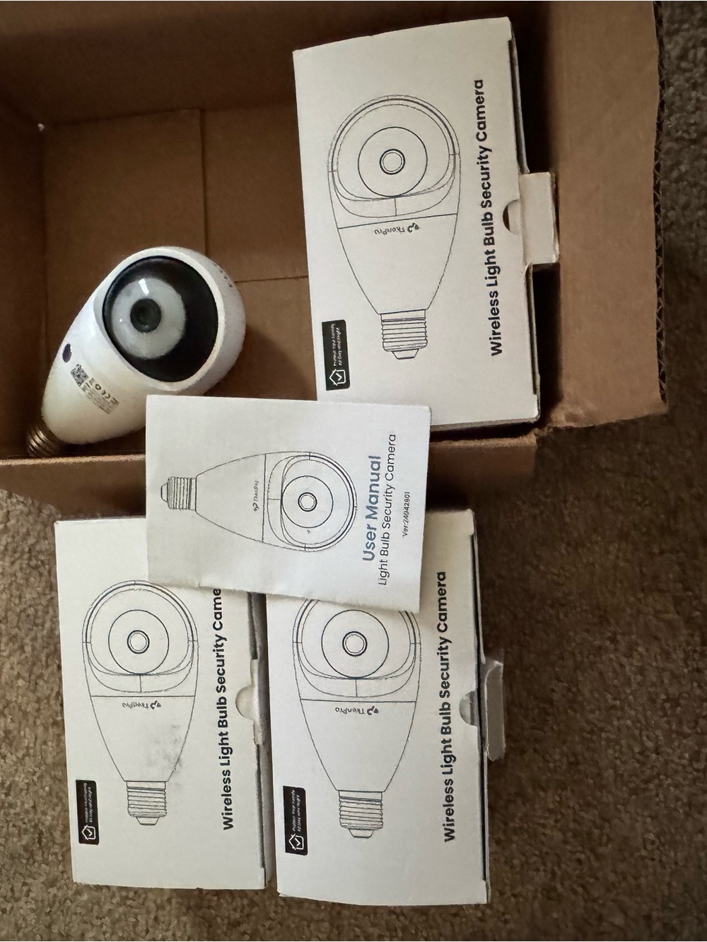 Wireless Light Bulb Security Camera - White